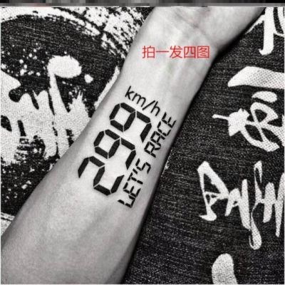 防水个性骑手数字爆表摩托车男女文身299纹身贴手腕纹身贴纸机动