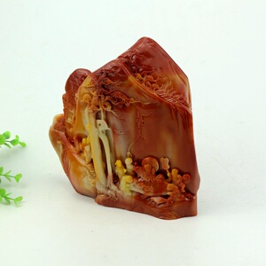 天然寿x山石原石摆件 玉石山水石料 家居客厅观赏石玉雕工艺品玉