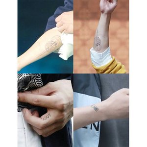 exo朴灿烈纹身贴同款小猴子灿烈吉他纹身贴lo-1485loey 包邮