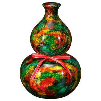 m七彩玉葫芦摆件 台湾七彩玉花瓶客厅商务礼品装饰品5015