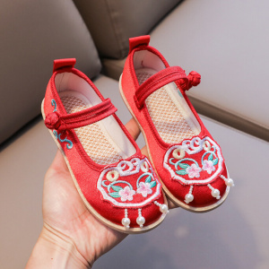 老搭童北汉代服可鞋布中唐装女蹈出国手爱百风工舞本演f鞋京日古