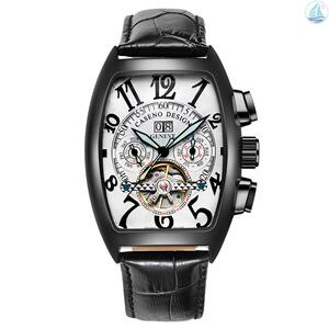 卡圣诺网红酒桶型手表男士全自动机械表男长方形学生社会时尚