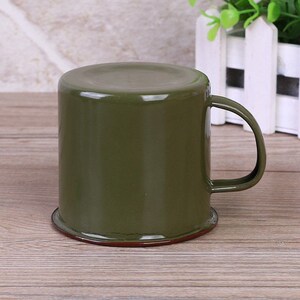 军绿口杯水杯部队牙缸大容量杯子制式牙缸军迷牙杯茶缸搪瓷口杯