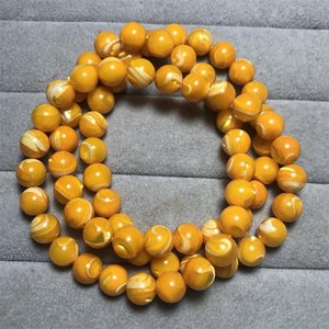 加色天然贝壳圆珠手链男女款黄金金丝贝三圈手串多圈j时尚饰品礼