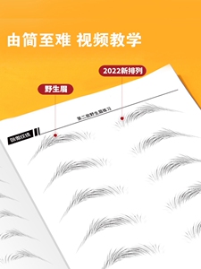 野生眉练习册专业化妆师纸上画眉练习眉毛初学化妆眉形入门练习画