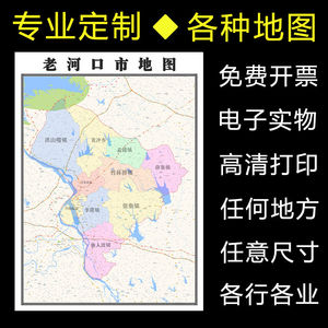 老河口市地图1.1m全图定制湖北省行政交通区域划分高清贴图新款