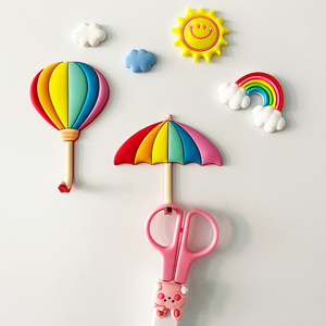 创意磁吸挂钩冰箱贴 防撞磁铁无痕磁贴粘磁力钩挂架雨伞气球磁吸