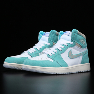 aj1男鞋官网正品aj蒂芙尼绿莆田正版薄荷糖高帮运动女板鞋柏调