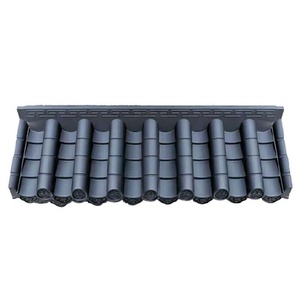 高档仿古墙檐装饰假门头围屋压顶瓦外墙墙瓦头p模具门楼墙面挂ins