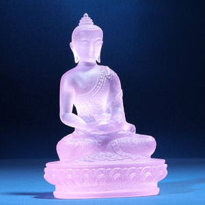 阿弥陀佛佛像摆件藏传密宗客厅居家供奉用品琉璃小佛像三宝佛3寸