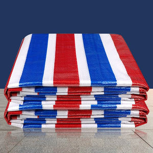 万尊彩条布特厚双面覆膜三色塑料布4m*50m户外防水防雨布工地防潮