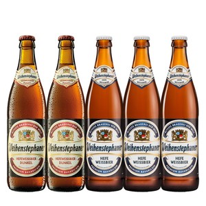 5瓶组合 德国进口维森/唯森酵母小麦白啤酒/小麦黑啤酒500ml*5瓶