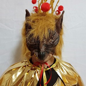 西游记妖金小怪头饰精角银角大王b叫我来巡山妖妖面具假发服装道l