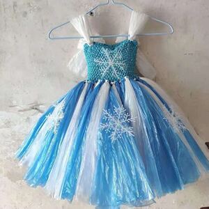 六一环保服装儿童时装秀diy材料制作半成品冰雪奇缘衣服走秀裙女