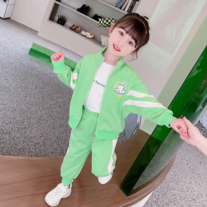 女宝宝套装秋装洋气女童开衫运动两件套一2到3五岁小女孩春秋衣服