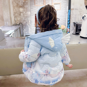 女宝宝棉衣冬装洋气可爱儿童加绒外套2三4到5五6七岁女童爱莎棉服
