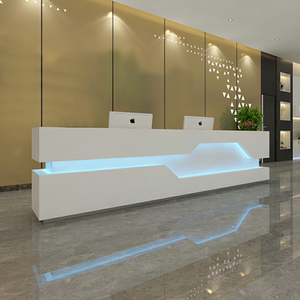 创圣简约现代前台接待台烤漆桌定制迎宾台创意大厅办公收银台公司