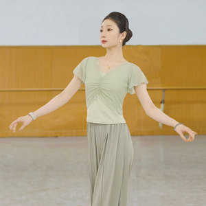 舞蹈服上衣女身韵飘逸现代舞形体练功服成人中国古典舞训练演出服