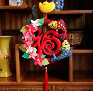 免裁剪福满门庭门挂挂件吊饰不织布diy手工制作布艺材料包