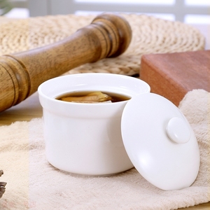 陶瓷燕窝炖盅汤盅隔水带盖小炖罐甜品盅酒店商用双耳糖水位盅