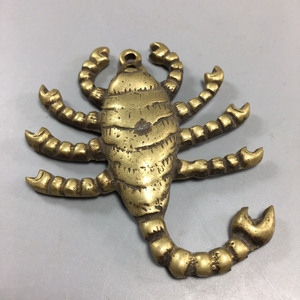 尼泊尔忿怒莲师九头铁蝎除障轮挂件 纯铜多杰卓洛铁蝎挂牌 吊坠.