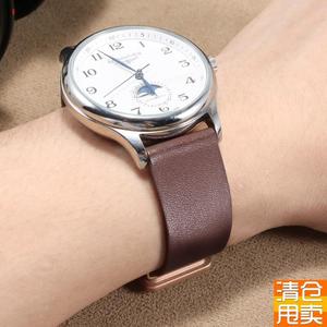 手表带男女真皮带适用欧r米茄ck浪琴天梭dw上海机械表折叠扣配件