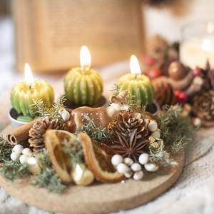 小鹿森林主题烛台 圣诞节创意装饰摆件礼物 香薰蜡烛北欧浪漫饰品