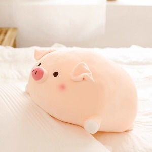 日本MUJ小猪抱枕粉色趴趴猪公仔超软萌毛绒玩具床上睡觉枕头潮