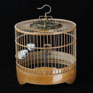 440人付款淘宝花花百灵鸟笼云雀小沙百灵凤头百灵遛鸟笼子竹制鸟笼手r