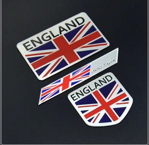 国旗装饰贴汽车英国金属车贴ENGLAND铝标地图贴纸 米字旗叶子板标