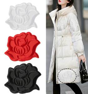 自粘补丁贴大号刺绣花朵布贴羽绒服装饰贴裤子破洞修补图案贴花