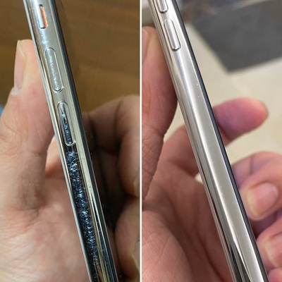 氧化修复翻新金属苹果手机打磨银划痕抛光手e表不锈钢边框布去首