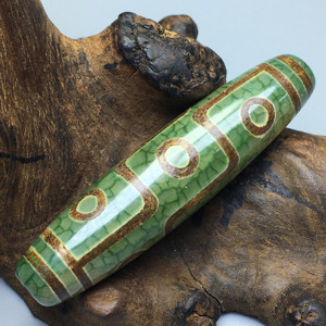 一元捡漏拍西藏老矿原石真品绿色三六九眼老天珠玛瑙玉髓项链吊坠