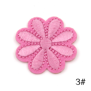 卡通刺绣小花朵布贴儿童衣服裤子装饰破洞l修补补丁贴花带背胶贴