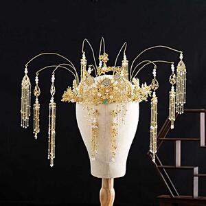 新娘古秀禾饰大装xtx气配敬酒服饰步摇流头苏汉服发饰中式皇后大