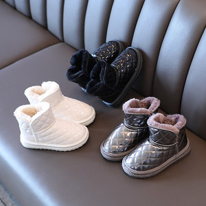 女童棉鞋24冬季新款小童儿童韩版加绒加厚保暖防滑雪地靴棉靴男童