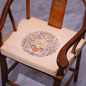新中式椅子坐垫防滑红木家具餐椅座垫海绵定做单人卡位棕垫可拆洗