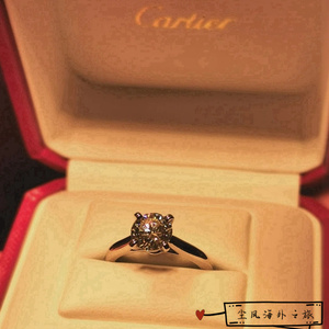 cartier/卡地亚pt950铂金钻戒1895新款四爪戒指女士镶钻婚戒