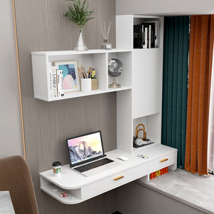 定制飘窗柜书桌书柜一体卧室床边书桌写字台壁挂桌儿童学习桌书架