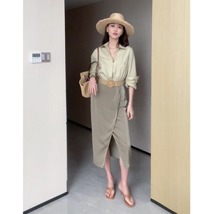 白茶色衬衫早春2022年法式设计感小众衬衣别致高级感洋气女装上衣