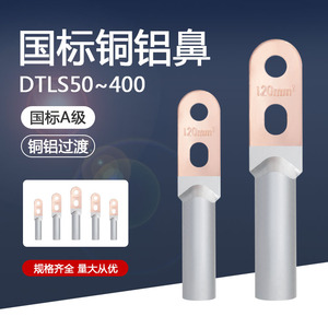 双孔铜铝线鼻子DTLS-50/95/120/240/300平方铜铝过渡接线端子铝鼻