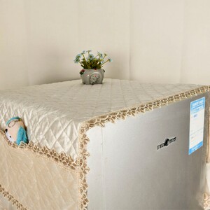 网红冰箱罩巾布单开门紫色盖布双开门f冰柜防尘罩粉色盖巾欧式布