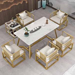 办公室沙发茶桌椅组合泡茶台大型茶桌现代小茶几桌客厅家用大理石