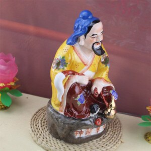 开光陶瓷神医华佗神像佛像坐姿医圣医生中医诊所镇宅辟邪家居摆.