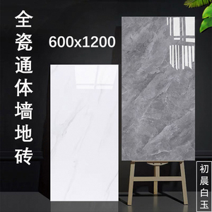 广东佛山优等品瓷砖600x1200现代简约客厅灰白色地板砖大板墙面砖