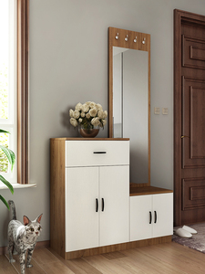 exieyun淘宝组合鞋柜家用门口高低柜阶梯式超大容量过道高矮双色柜