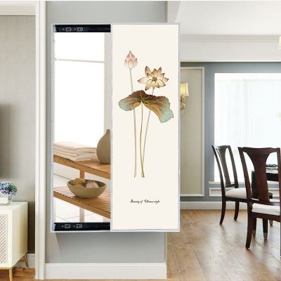 镜画入户玄关装饰画隐藏镜子家用全身镜穿衣镜新中式走廊过道壁画