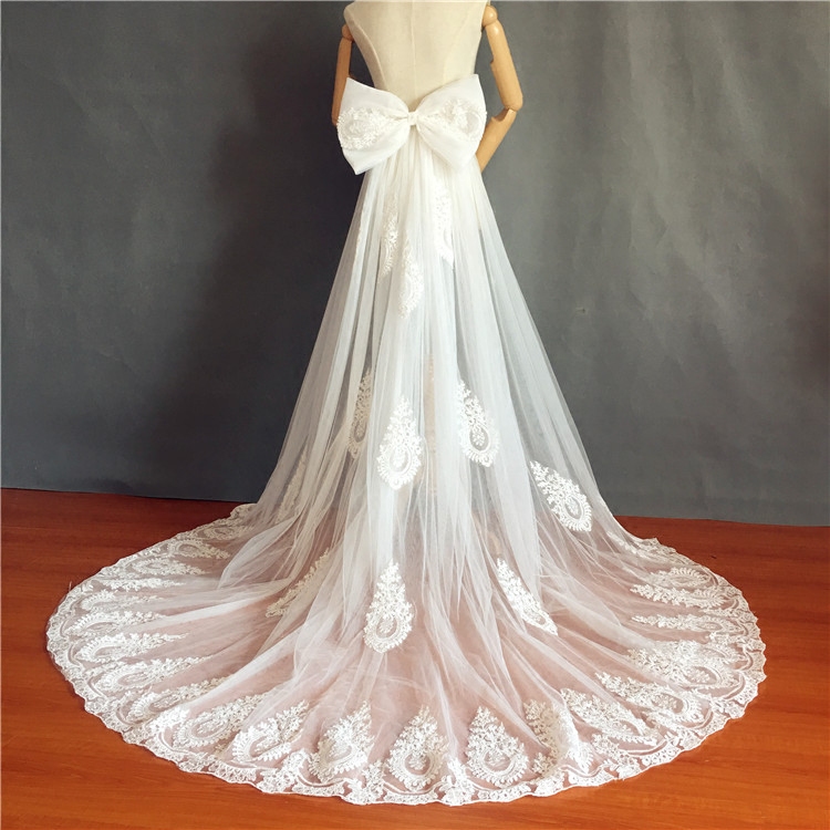 可拆卸活动婚纱假拖尾