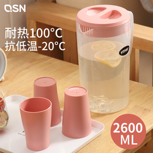 冷水壶大容量塑料玻璃耐热高温透明凉白开水杯家用扎壶凉茶壶套装