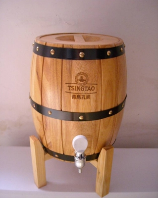 新g款啤酒桶3升 木质 不锈钢内胆酒桶 扎啤桶 橡木桶酒吧 冰酒桶